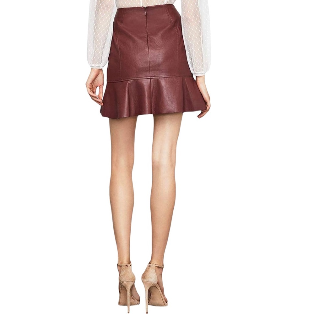 BCBGMAXAZRIA Hot Chocolate Leather Mini Skirt NWT - Picture 4 of 13